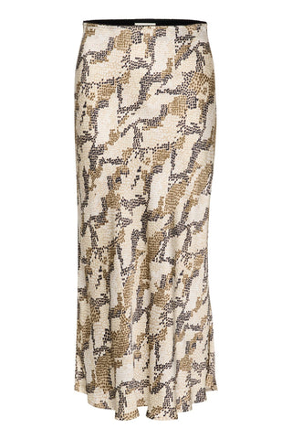 Part Two Snake Print Midi Skirt Brown Laurina - MMJs Fashion