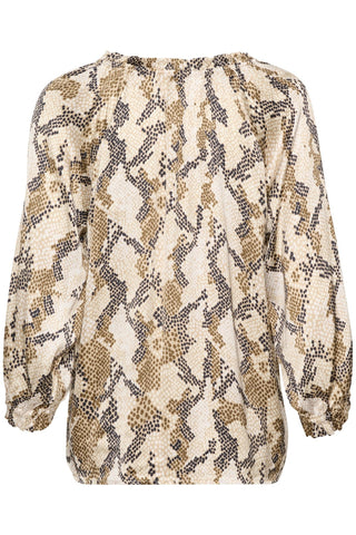 Part Two Snake Print Top Brown Beige Elsia - MMJs Fashion