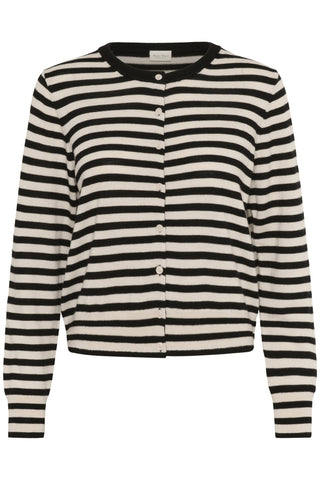 Part Two Striped Cardigan Black Ivory Noelani - MMJs Fashion