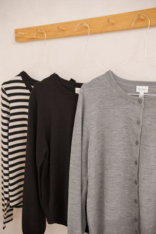 Part Two Striped Cardigan Black Ivory Noelani - MMJs Fashion