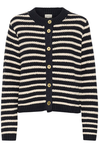 Part Two Striped Cardigan Navy Blue Leonida - MMJs Fashion