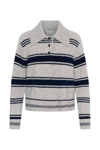 Part Two Striped Jumper Grey Navy Carilina - MMJs Fashion