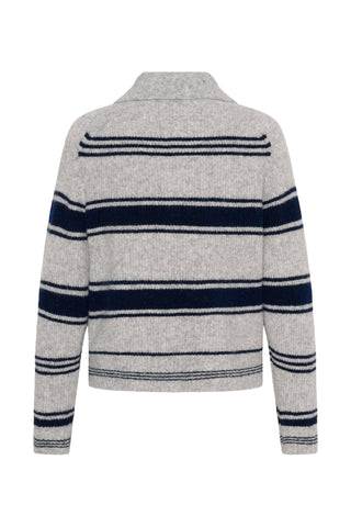 Part Two Striped Jumper Grey Navy Carilina - MMJs Fashion