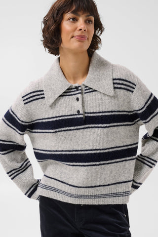 Part Two Striped Jumper Grey Navy Carilina - MMJs Fashion