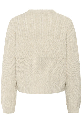 Part Two Textured Knit Jumper Beige Sindy - MMJs Fashion