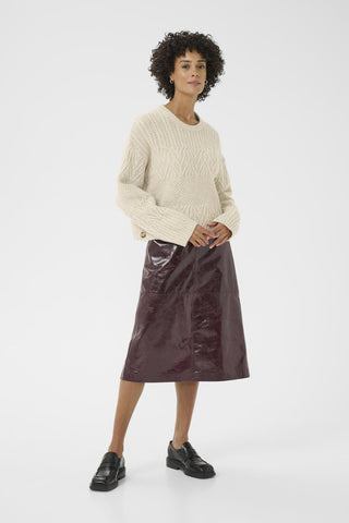 Part Two Textured Knit Jumper Beige Sindy - MMJs Fashion