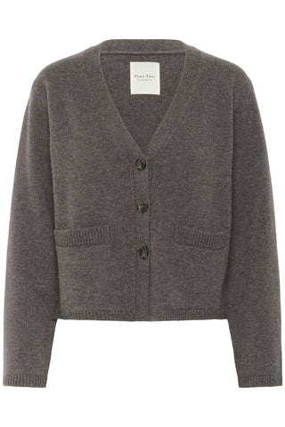 Part Two V - Neck Cardigan Brown Melange Sveva - MMJs Fashion