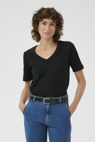 Part Two V - Neck Top Black Ratansa - MMJs Fashion