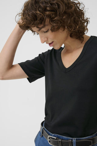 Part Two V - Neck Top Black Ratansa - MMJs Fashion