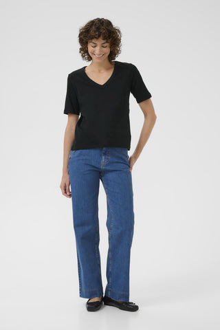 Part Two V - Neck Top Black Ratansa - MMJs Fashion