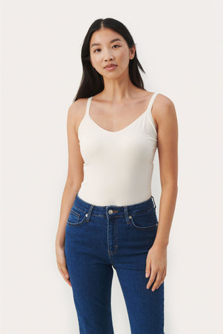 Part Two V Neck Vest Top Beige Hydda - MMJs Fashion