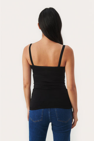 Part Two V Neck Vest Top Black Hydda - MMJs Fashion
