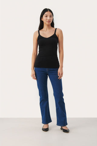 Part Two V Neck Vest Top Black Hydda - MMJs Fashion