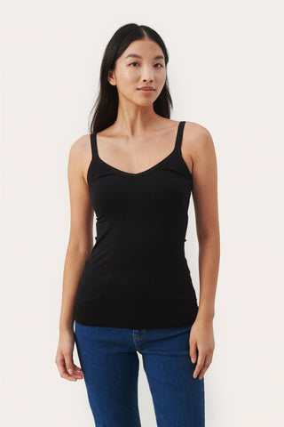 Part Two V Neck Vest Top Black Hydda - MMJs Fashion
