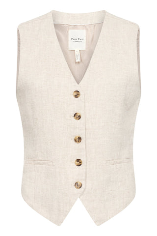 Part Two Waistcoat Beige Melange Nadhia - MMJs Fashion