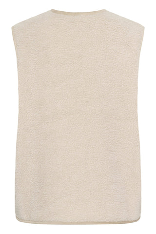Part Two Warm Fleece Waistcoat Beige Camelie - MMJs Fashion