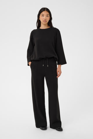 Part Two Wide Jersey Trousers Black Cheline - MMJs Fashion