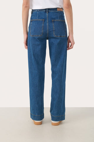Part Two Wide Leg Jeans Blue Barba - MMJs Fashion