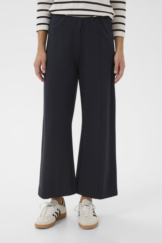 Part Two Wide Leg Jersey Trousers Navy Blue Ilissa - MMJs Fashion