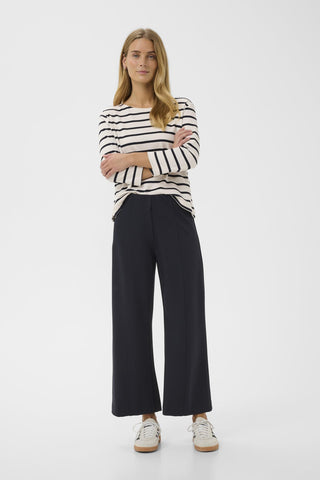 Part Two Wide Leg Jersey Trousers Navy Blue Ilissa - MMJs Fashion