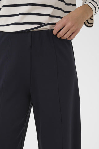 Part Two Wide Leg Jersey Trousers Navy Blue Ilissa - MMJs Fashion