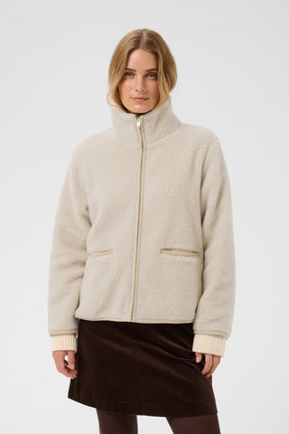 Part Two Zip Up Fleece Jacket Beige Catharina - MMJs Fashion