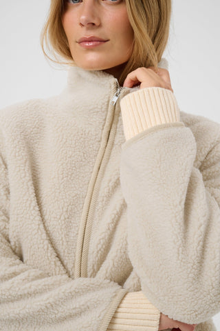 Part Two Zip Up Fleece Jacket Beige Catharina - MMJs Fashion