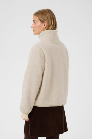 Part Two Zip Up Fleece Jacket Beige Catharina - MMJs Fashion