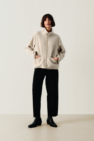Part Two Zip Up Fleece Jacket Beige Catharina - MMJs Fashion