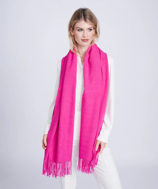 Pia Rossini Oversized Raw Edge Scarf Pink Willow - MMJs Fashion