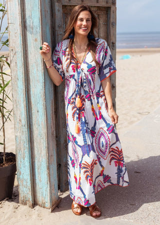 Place du Soleil Long Dress Rosa Blue Bird - MMJs Fashion