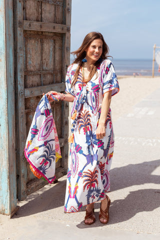 Place du Soleil Long Dress Rosa Blue Bird - MMJs Fashion