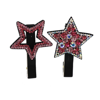 POM Crystal Star Hair Clips Pink - MMJs Fashion