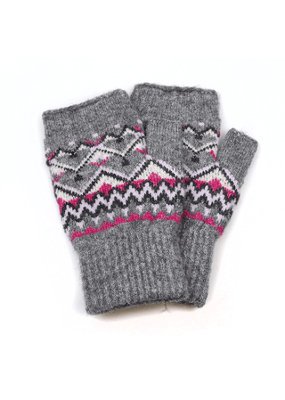 POM Fair Isle Pattern Wrist Warmers - MMJs Fashion