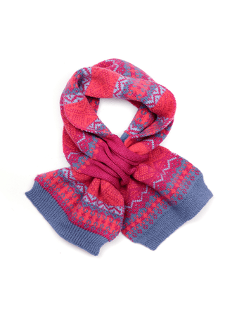 POM Fair Isle Pull Through Scarf Blue Pink - MMJs Fashion