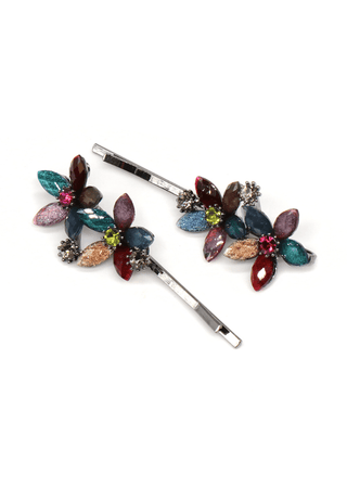 POM Floral Hair Slide Set Pink Multicoloured - MMJs Fashion