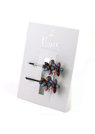 POM Floral Hair Slide Set Pink Multicoloured - MMJs Fashion