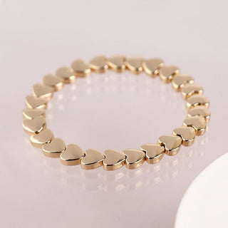 POM Golden Hearts Stretch Bracelet - MMJs Fashion