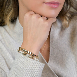 POM Golden Hearts Stretch Bracelet - MMJs Fashion