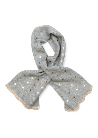 POM Metallic Star Pull Through Scarf Grey - MMJs Fashion