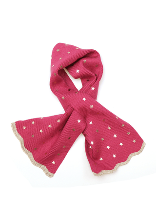 POM Metallic Star Pull Through Scarf Raspberry - MMJs Fashion