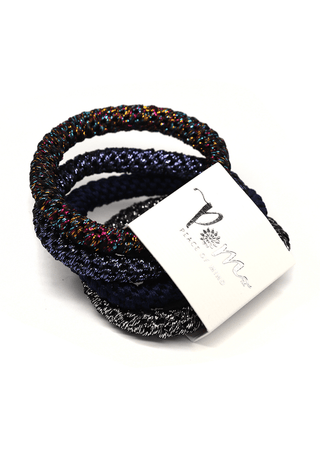 POM Mixed Pack of Hairbands Navy Metallic - MMJs Fashion