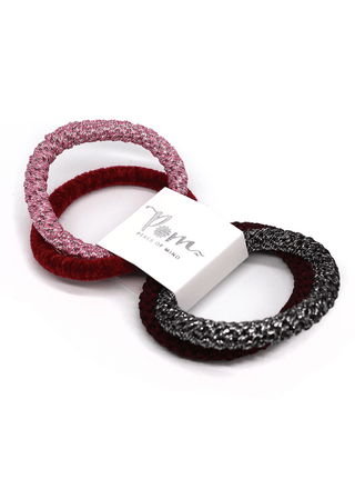 POM Mixed Pack of Hairbands Red Metallic - MMJs Fashion