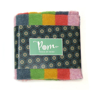 POM Rainbow Block Stripe Scarf Lilac Blue - MMJs Fashion