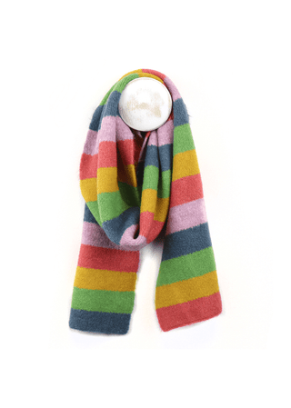 POM Rainbow Block Stripe Scarf Lilac Blue - MMJs Fashion