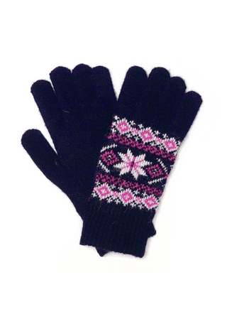 POM Scandi Starflower Gloves Navy Blue Pink - MMJs Fashion