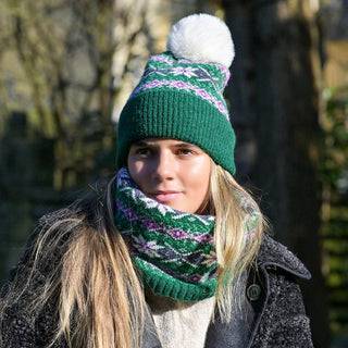 POM Scandi Starflower Hat Green Pink - MMJs Fashion
