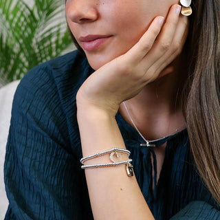 POM Silver Plated Amulet & Heart Charm Bracelet - MMJs Fashion