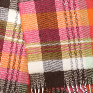 POM Tartan Check Scarf Orange Brown - MMJs Fashion