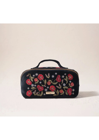 Elizabeth Scarlett Poppy Meadow Open Flat Makeup Bag Charcoal